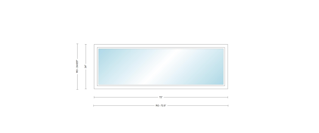 Andersen 400 Series Specialty Rectangle Window 72" Wide Fixed Vinyl Exterior Wood Interior Low-E4 Dual Pane Argon Full Glass Tempered Option