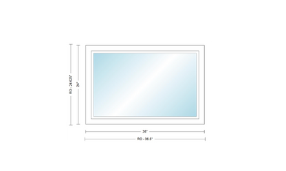 Andersen 400 Series Specialty Rectangle Window 36" Wide Fixed Vinyl Exterior Wood Interior Low-E4 Dual Pane Argon Full Glass Tempered Option