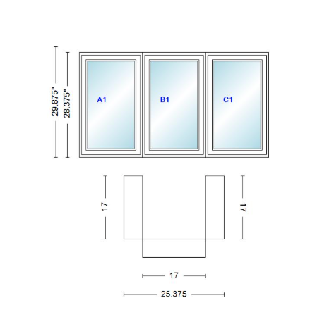 Andersen 400 Series Casement Bay Window Left-Stationary-Right 25 3