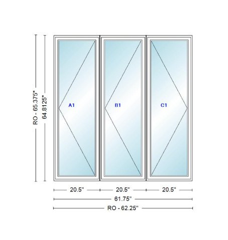 ANDERSEN Windows 400 Series LLR Triple Casement 61-3/4" Wide Vinyl Exterior Wood Interior New Construction Low-E4 Dual Pane Argon Fill Glass Full Screens/Grilles/Tempered Optional CN12-3,CN125-3,CN13-3,CN135-3,CN14-3,CN145-3,CN15-3,CN155-3 And CN16-3