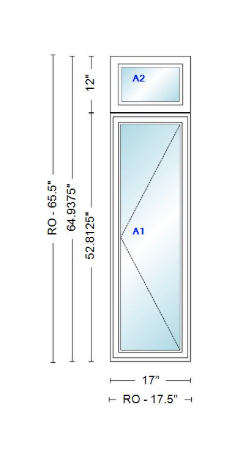 ANDERSEN Windows 400 Series Casement With Casement Transom 17" Wide Vinyl Exterior Wood Interior New Construction Low-E4 Dual Pane Argon Fill Glass Full Screens/Grilles/Tempered Optional