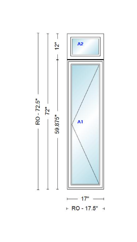 ANDERSEN Windows 400 Series Casement With Casement Transom 17" Wide Vinyl Exterior Wood Interior New Construction Low-E4 Dual Pane Argon Fill Glass Full Screens/Grilles/Tempered Optional