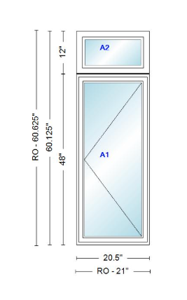 ANDERSEN Windows 400 Series Casement With Casement Transom 20.5" Wide Vinyl Exterior Wood Interior New Construction Low-E4 Dual Pane Argon Fill Glass Full Screens/Grilles/Tempered Optional