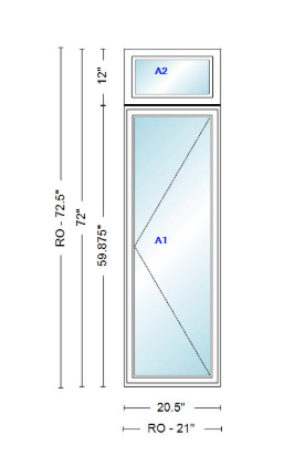 ANDERSEN Windows 400 Series Casement With Casement Transom 20.5" Wide Vinyl Exterior Wood Interior New Construction Low-E4 Dual Pane Argon Fill Glass Full Screens/Grilles/Tempered Optional