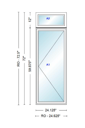 ANDERSEN Windows 400 Series Casement With Casement Transom 24.125" Wide Vinyl Exterior Wood Interior New Construction Low-E4 Dual Pane Argon Fill Glass Full Screens/Grilles/Tempered Optional