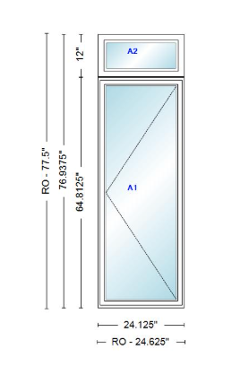 ANDERSEN Windows 400 Series Casement With Casement Transom 24.125" Wide Vinyl Exterior Wood Interior New Construction Low-E4 Dual Pane Argon Fill Glass Full Screens/Grilles/Tempered Optional