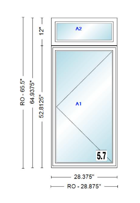 ANDERSEN Windows 400 Series Casement With Casement Transom 28.375" Wide Vinyl Exterior Wood Interior New Construction Low-E4 Dual Pane Argon Fill Glass Full Screens/Grilles/Tempered Optional