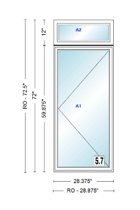 ANDERSEN Windows 400 Series Casement With Casement Transom 28.375" Wide Vinyl Exterior Wood Interior New Construction Low-E4 Dual Pane Argon Fill Glass Full Screens/Grilles/Tempered Optional
