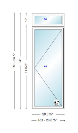 ANDERSEN Windows 400 Series Casement With Casement Transom 28.375" Wide Vinyl Exterior Wood Interior New Construction Low-E4 Dual Pane Argon Fill Glass Full Screens/Grilles/Tempered Optional