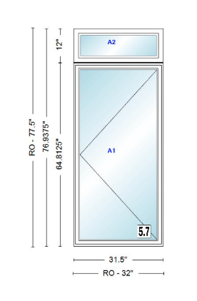 ANDERSEN Windows 400 Series Casement With Casement Transom 31.5" Wide Vinyl Exterior Wood Interior New Construction Low-E4 Dual Pane Argon Fill Glass Full Screens/Grilles/Tempered Optional