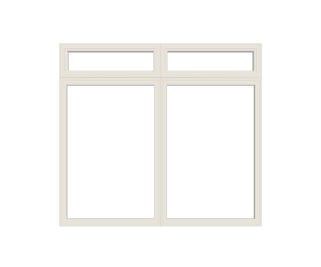 ANDERSEN Windows 400 Series Twin Casement With Twin Casement Transom 34-1/8" Wide Vinyl Exterior Wood Interior New Construction Low-E4 Dual Pane Argon Fill Glass Full Screens/Grilles/Tempered Optional