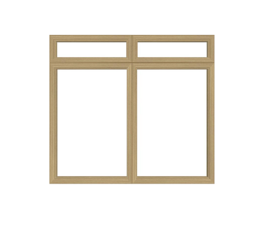 ANDERSEN Windows 400 Series Twin Casement With Twin Casement Transom 72" Wide Vinyl Exterior Wood Interior New Construction Low-E4 Dual Pane Argon Fill Glass Full Screens/Grilles/Tempered Optional