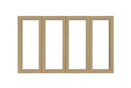 ANDERSEN Windows 400 Series LLRR Quad Casement Casement 126-3/8" Wide Vinyl Exterior Wood Interior New Construction Low-E4 Dual Pane Argon Fill Glass Full Screens/Grilles/Tempered Optional