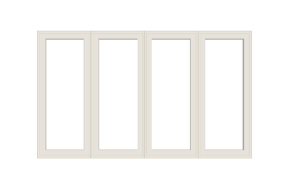 ANDERSEN Windows 400 Series LLRR Quad Casement Casement 68-3/8" Wide Vinyl Exterior Wood Interior New Construction Low-E4 Dual Pane Argon Fill Glass Full Screens/Grilles/Tempered Optional