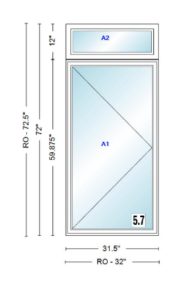 ANDERSEN Windows 400 Series Casement With Casement Transom 31.5" Wide Vinyl Exterior Wood Interior New Construction Low-E4 Dual Pane Argon Fill Glass Full Screens/Grilles/Tempered Optional