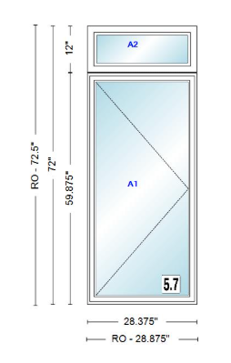ANDERSEN Windows 400 Series Casement With Casement Transom 28.375" Wide Vinyl Exterior Wood Interior New Construction Low-E4 Dual Pane Argon Fill Glass Full Screens/Grilles/Tempered Optional
