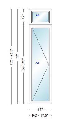ANDERSEN Windows 400 Series Casement With Casement Transom 17" Wide Vinyl Exterior Wood Interior New Construction Low-E4 Dual Pane Argon Fill Glass Full Screens/Grilles/Tempered Optional