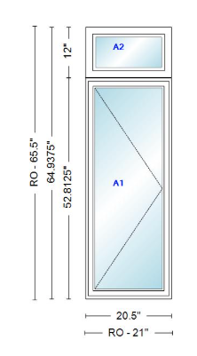 ANDERSEN Windows 400 Series Casement With Casement Transom 20.5" Wide Vinyl Exterior Wood Interior New Construction Low-E4 Dual Pane Argon Fill Glass Full Screens/Grilles/Tempered Optional