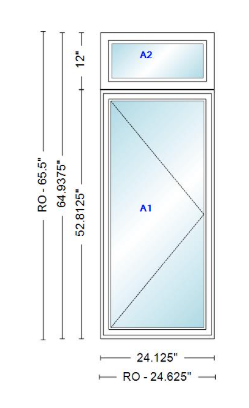ANDERSEN Windows 400 Series Casement With Casement Transom 24.125" Wide Vinyl Exterior Wood Interior New Construction Low-E4 Dual Pane Argon Fill Glass Full Screens/Grilles/Tempered Optional