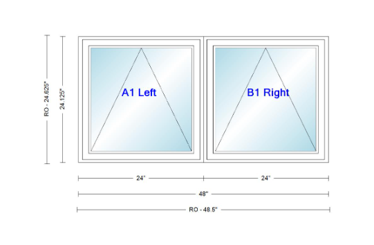ANDERSEN Windows 400 Series Twin Venting Awning 48" Wide Vinyl Exterior Wood Interior Low-E4 Argon Dual Pane Glass Full Screen/Frosted/Tempered Option