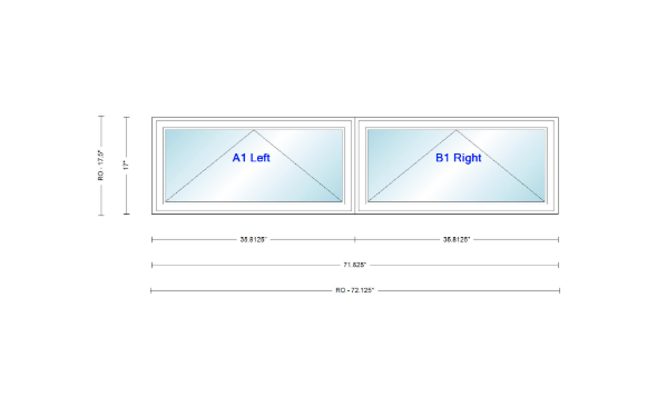 ANDERSEN Windows 400 Series Twin Venting Awning 71 ⅝