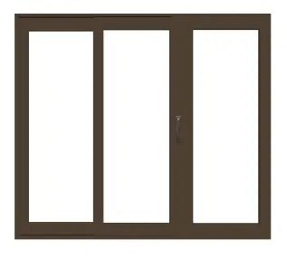 PELLA Lifestyle Series Contemporary 3 Panel OXO 144" X 79.5" Advanced Low-E Insulating Tempered Argon Fill Glass Assembled Sliding/Gliding Patio Door Grilles/Screen Options