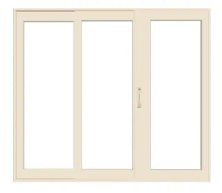 PELLA Lifestyle Series Contemporary 3 Panel OXO 108" X 79.5" Advanced Low-E Insulating Tempered Argon Fill Glass Assembled Sliding/Gliding Patio Door Grilles/Screen Options