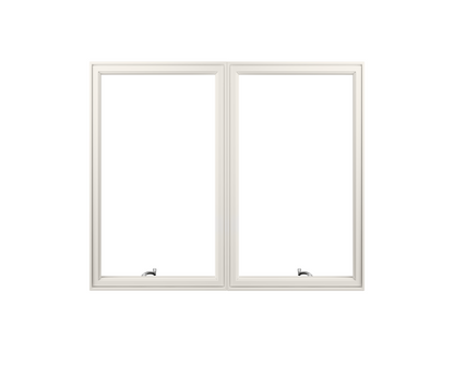 ANDERSEN Windows 400 Series Twin Casement 41-1/8" Wide Vinyl Exterior Wood Interior New Construction Low-E4 Dual Pane Argon Fill Glass Full Screens/Grilles/Tempered Optional