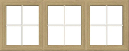 ANDERSEN Windows 400 Series LLR Venting Triple Casement 71-7/8" Wide Vinyl Exterior Wood Interior New Construction Low-E4 Dual Pane Argon Fill Glass Full Screens/Grilles/Tempered Optional C32, C325, C33, C335, C34, C345, Or C35