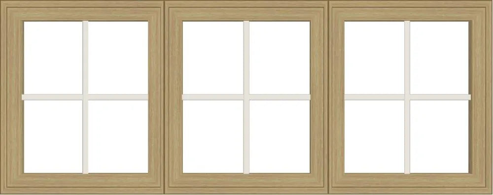 ANDERSEN Windows 400 Series LLR Venting Triple Casement 84-5/8" Wide Vinyl Exterior Wood Interior New Construction Low-E4 Dual Pane Argon Fill Glass Full Screens/Grilles/Tempered Optional CW32, CW325, CW33, CW335, CW34, CW345, Or CW35