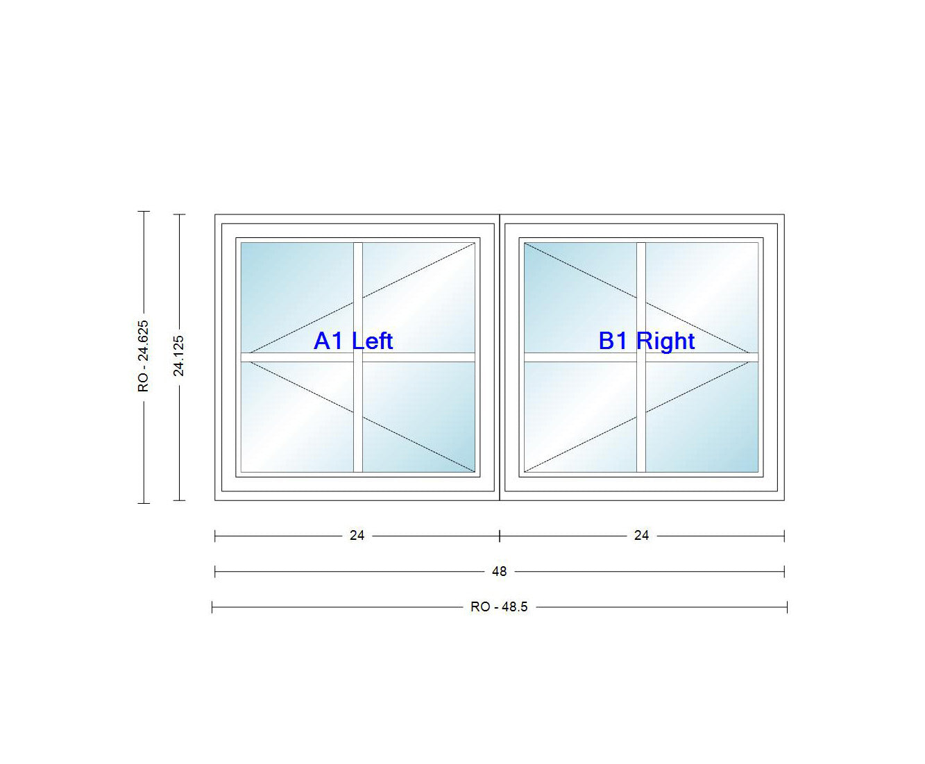 ANDERSEN Windows 400 Series Venting Twin/Double Casement 48" Wide Vinyl Exterior Wood Interior New Construction Low-E4 Dual Pane Argon Fill Glass Full Screens/Grilles/Tempered Optional C22, C225, C23, C235, C24, C245, C25, C255, Or C26