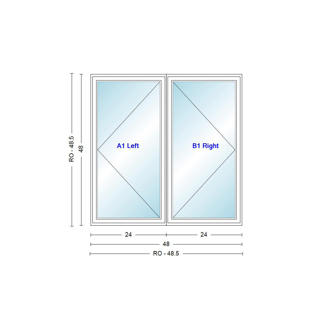ANDERSEN Windows 400 Series Venting Twin/Double Casement 48" Wide Vinyl Exterior Wood Interior New Construction Low-E4 Dual Pane Argon Fill Glass Full Screens/Grilles/Tempered Optional C22, C225, C23, C235, C24, C245, C25, C255, Or C26