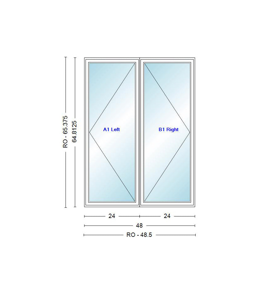 ANDERSEN Windows 400 Series Venting Twin/Double Casement 48" Wide Vinyl Exterior Wood Interior New Construction Low-E4 Dual Pane Argon Fill Glass Full Screens/Grilles/Tempered Optional C22, C225, C23, C235, C24, C245, C25, C255, Or C26