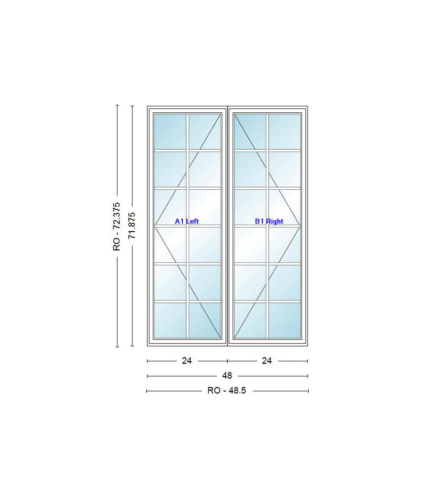 ANDERSEN Windows 400 Series Venting Twin/Double Casement 48" Wide Vinyl Exterior Wood Interior New Construction Low-E4 Dual Pane Argon Fill Glass Full Screens/Grilles/Tempered Optional C22, C225, C23, C235, C24, C245, C25, C255, Or C26