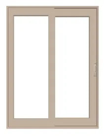 PELLA Lifestyle Series Contemporary 2 Panel 71.25" X 81.5" Advanced Low-E Insulating Tempered Argon Fill Glass Assembled Sliding/Gliding Patio Door Grilles/Screen Options