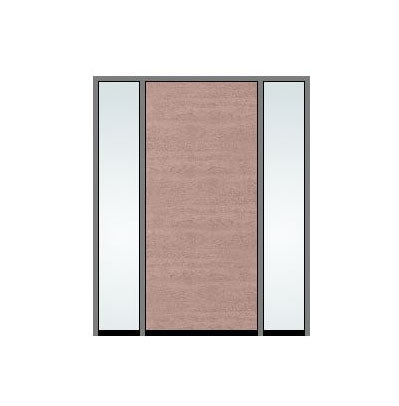 THERMATRU 3'0" X 6'8" Or 8'0" Classic Craft Walnut Grained Flush Exterior Prehung Door With 2 Clear Low-E Direct Set Sidelights CCW905/ CCW8905/DRS2131SL-LE