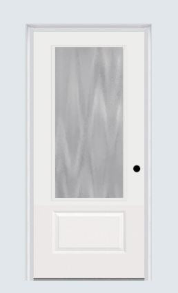 MMI 3/4 Lite 1 Panel 3'0" X 6'8" Fiberglass Smooth Textured/Privacy Glass Exterior Prehung Door 608