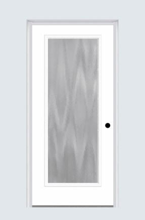 MMI 1 Full Lite 2'8" Or 3'0" X 6'8" Fiberglass Smooth Textured/Privacy Glass Exterior Prehung Door 686/612