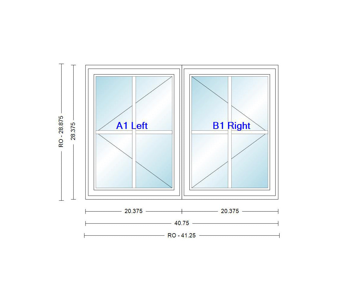 ANDERSEN Windows 400 Series Venting Twin/Double Casement 40-3/4" Wide Vinyl Exterior Wood Interior Low-E4 Dual Pane Argon Fill Glass Full Screens/Grilles/Tempered Optional CN22, CN225, CN23, CN235, CN24, CN245, CN25, CN255, Or CN26