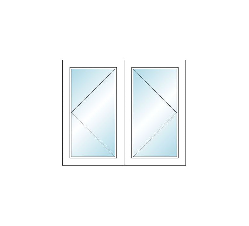MI WINDOWS V3000 Series 9770 Venting Twin Casement 33.625" Wide New Construction Vinyl White Low-E Argon Gas Filled Dual Pane Glass Full Screens Optional