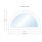 ANDERSEN Windows 400 Series Specialty Half Circle Window Fixed Vinyl Exterior Wood Interior Low-E4 Dual Pane Argon Full Glass Casement Frame Cladding Profile Grilles/Frosted/Tempered Optional CTC1, CTCW1, CTCX1, CTCXW1, CTC2, CTCW2, CTCX2, Or CTC3