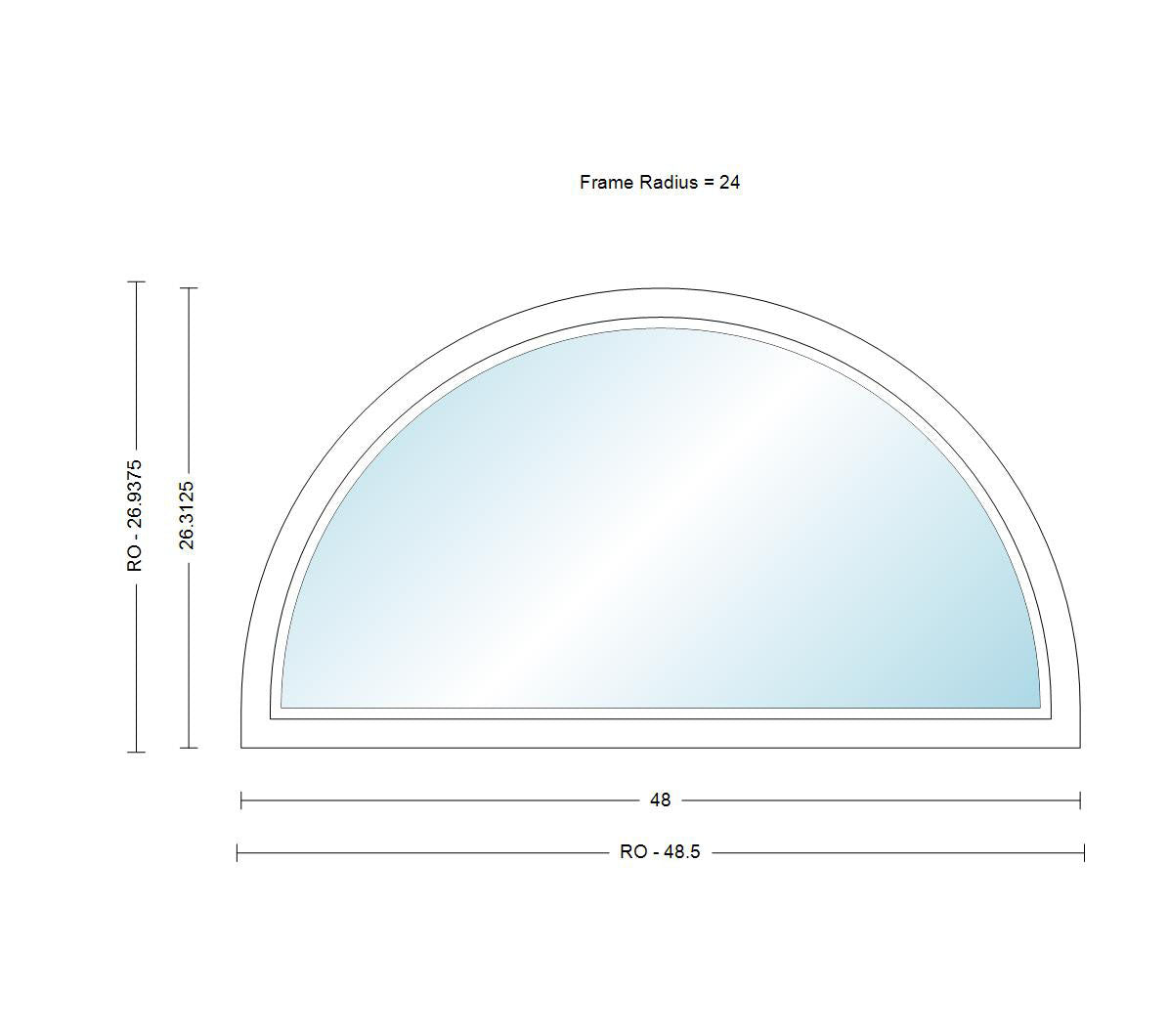 ANDERSEN Windows 400 Series Specialty Half Circle Window Fixed Vinyl E ...