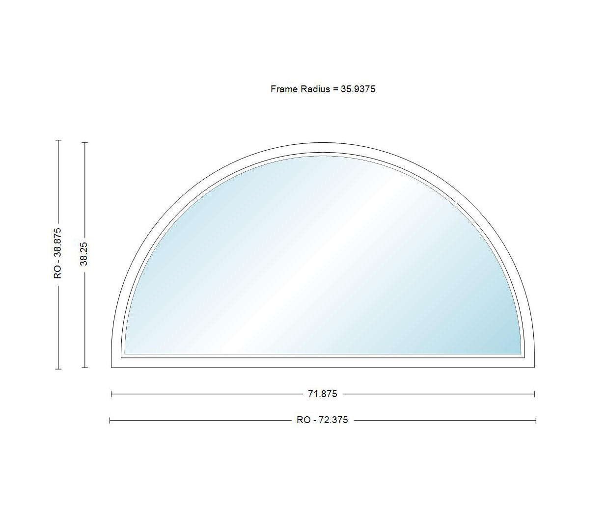 ANDERSEN Windows 400 Series Specialty Half Circle Window Fixed Vinyl Exterior Wood Interior Low-E4 Dual Pane Argon Full Glass Casement Frame Cladding Profile Grilles/Frosted/Tempered Optional CTC1, CTCW1, CTCX1, CTCXW1, CTC2, CTCW2, CTCX2, Or CTC3