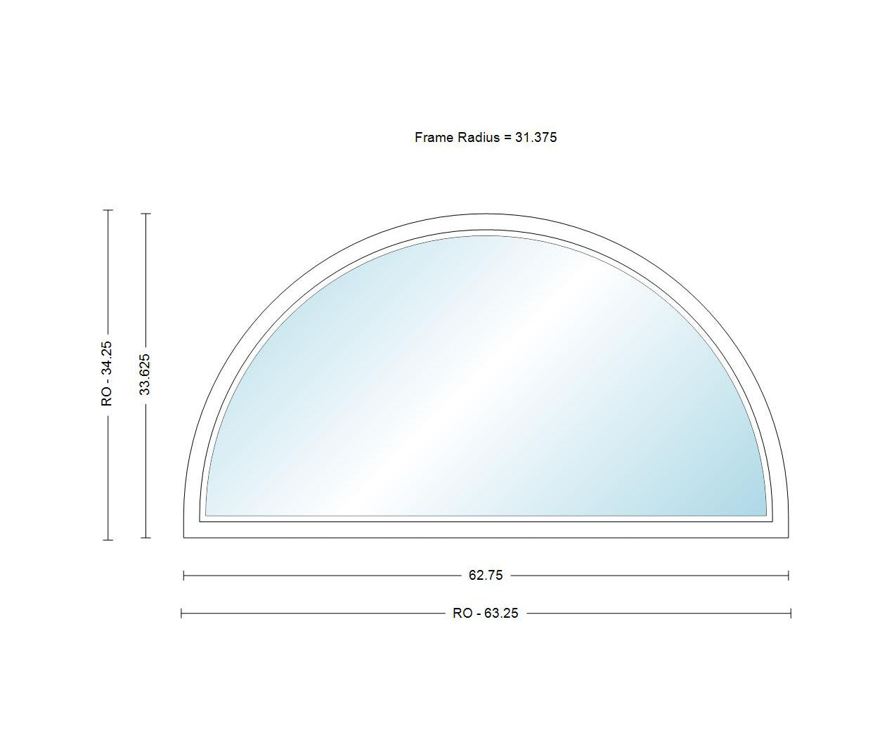 ANDERSEN Windows 400 Series Specialty Half Circle Window Fixed Vinyl Exterior Wood Interior Low-E4 Dual Pane Argon Full Glass Casement Frame Cladding Profile Grilles/Frosted/Tempered Optional CTC1, CTCW1, CTCX1, CTCXW1, CTC2, CTCW2, CTCX2, Or CTC3