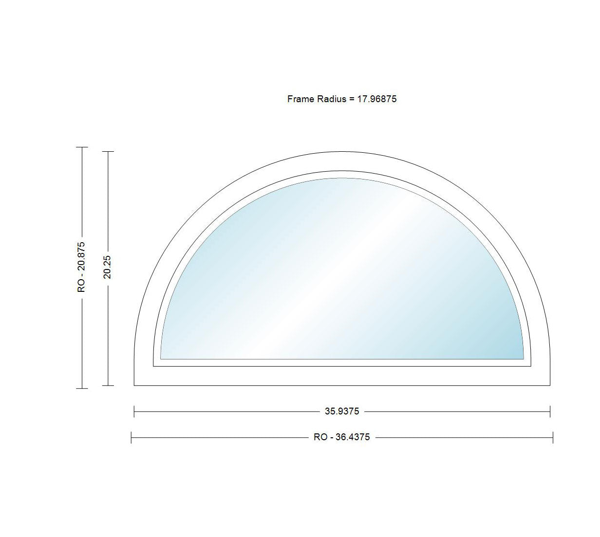 ANDERSEN Windows 400 Series Specialty Half Circle Window Fixed Vinyl Exterior Wood Interior Low-E4 Dual Pane Argon Full Glass Casement Frame Cladding Profile Grilles/Frosted/Tempered Optional CTC1, CTCW1, CTCX1, CTCXW1, CTC2, CTCW2, CTCX2, Or CTC3