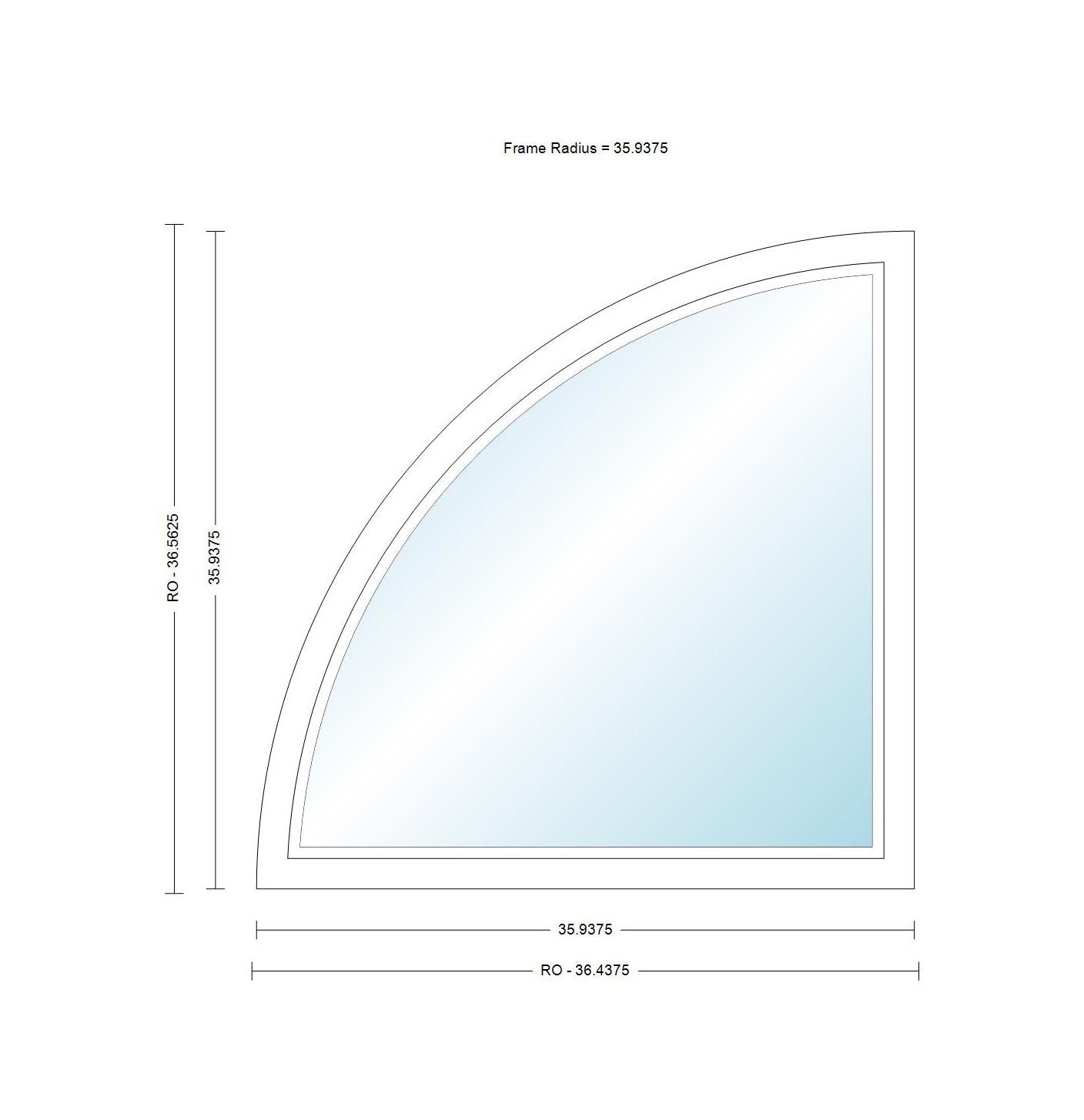 ANDERSEN Windows 400 Series Specialty Quarter Circle Window Fixed Vinyl Exterior Wood Interior Low-E4 Dual Pane Argon Full Glass Casement Frame Cladding Profile Grilles/Frosted/Tempered Optional CTQC1, CTQCW1, CTQCX1, CTQA3, Or QR40