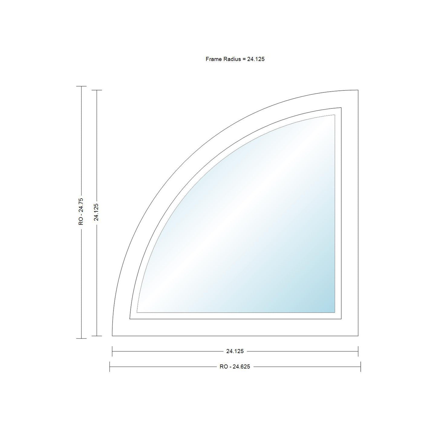 ANDERSEN Windows 400 Series Specialty Quarter Circle Window Fixed Vinyl Exterior Wood Interior Low-E4 Dual Pane Argon Full Glass Casement Frame Cladding Profile Grilles/Frosted/Tempered Optional CTQC1, CTQCW1, CTQCX1, CTQA3, Or QR40