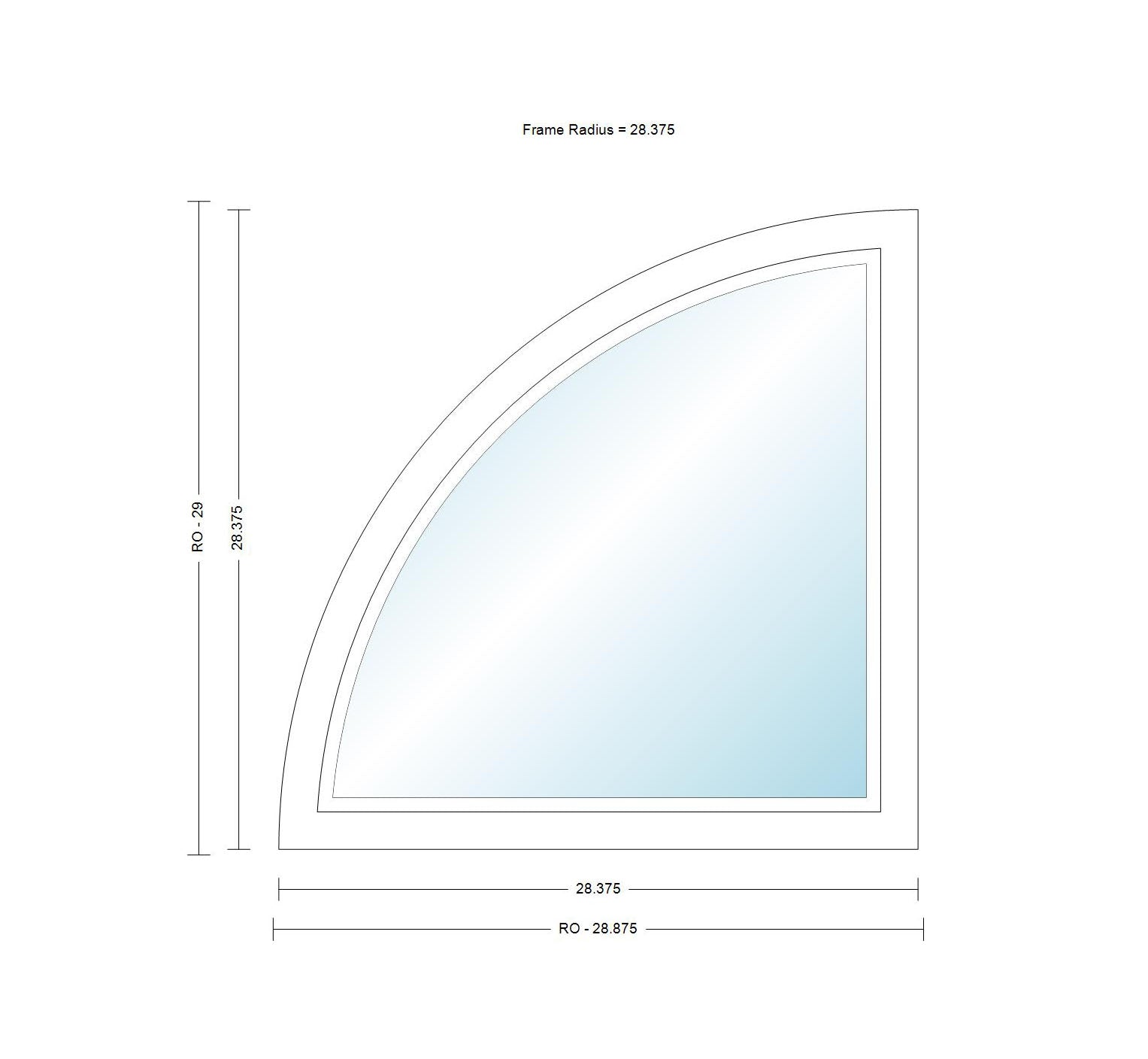 ANDERSEN Windows 400 Series Specialty Quarter Circle Window Fixed Vinyl Exterior Wood Interior Low-E4 Dual Pane Argon Full Glass Casement Frame Cladding Profile Grilles/Frosted/Tempered Optional CTQC1, CTQCW1, CTQCX1, CTQA3, Or QR40