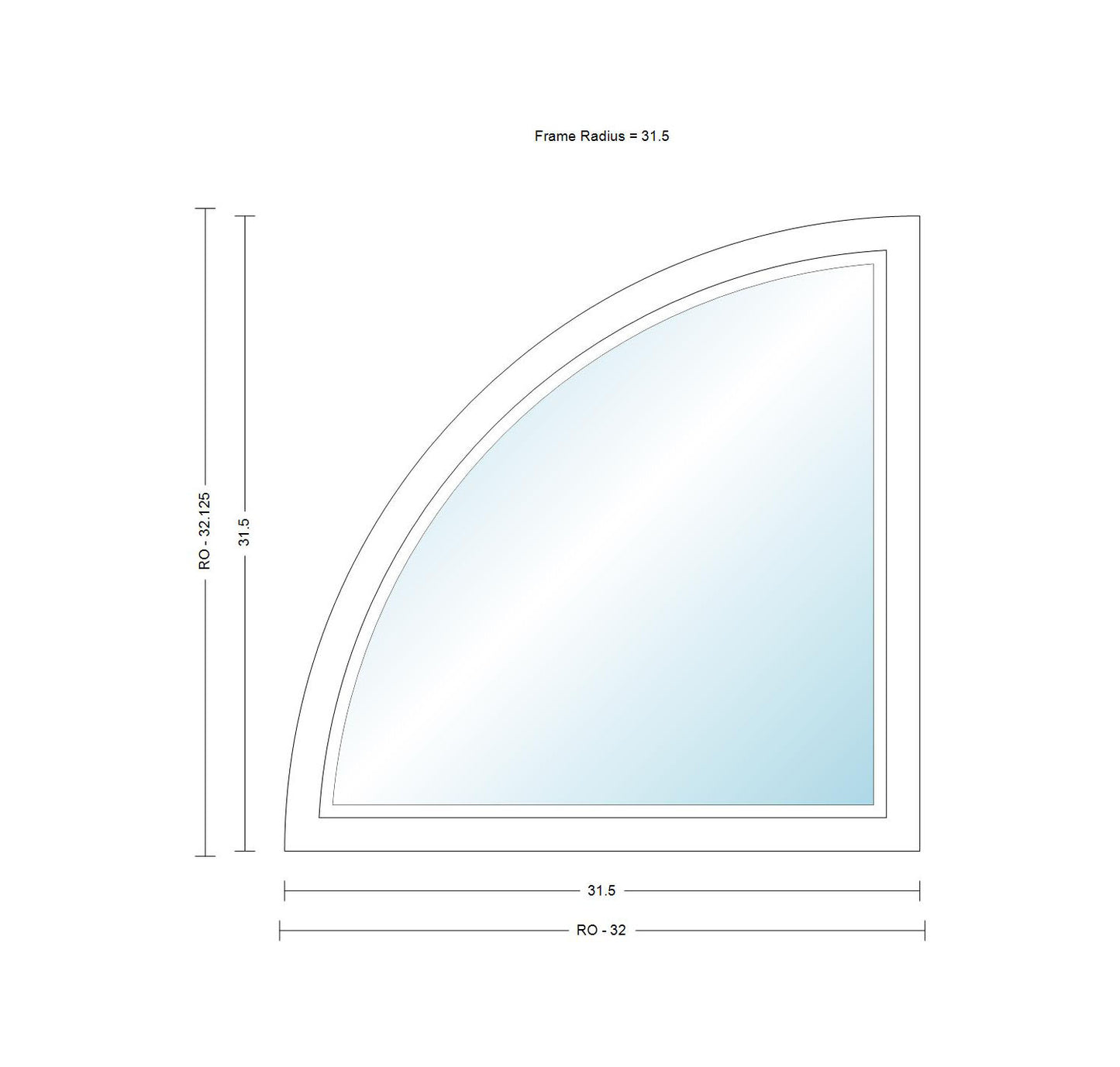 ANDERSEN Windows 400 Series Specialty Quarter Circle Window Fixed Vinyl Exterior Wood Interior Low-E4 Dual Pane Argon Full Glass Casement Frame Cladding Profile Grilles/Frosted/Tempered Optional CTQC1, CTQCW1, CTQCX1, CTQA3, Or QR40