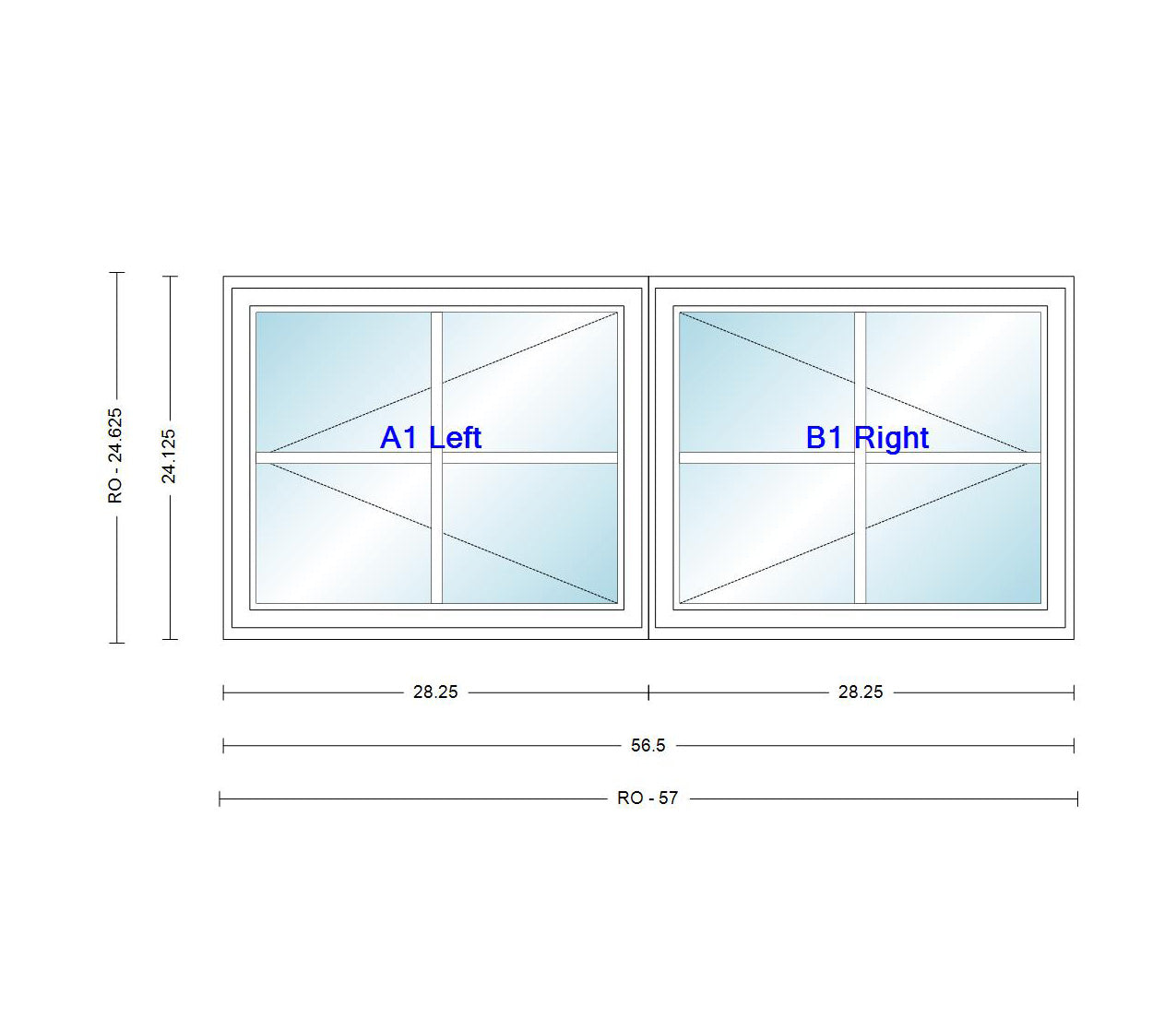 ANDERSEN Windows 400 Series Venting Twin/Double Casement 56-1/2